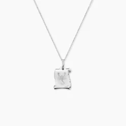 Pendentif Zodiaque Parchemin Argent Blanc