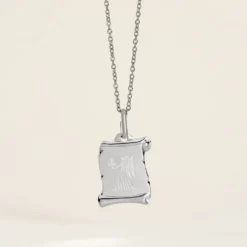 Pendentif Zodiaque Parchemin Argent Blanc