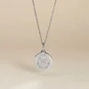 Pendentif Zodiaque Rond Argent Blanc