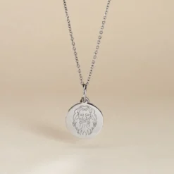 Pendentif Zodiaque Rond Argent Blanc