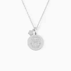 Pendentif Zodiaque Rond Argent Blanc
