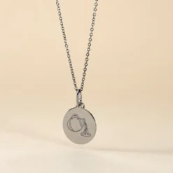 Pendentif Zodiaque Rond Argent Blanc