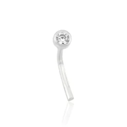 Piercing De Nez Fethi Serti Clos Or Blanc Oxyde De Zirconium