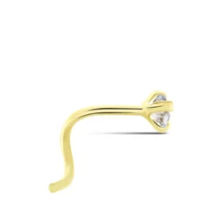 Piercing De Nez Or Jaune Oxyde De Zirconium