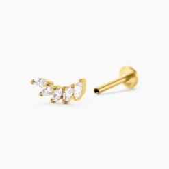 Piercing D'hélix Alicante Acier Jaune Cristal