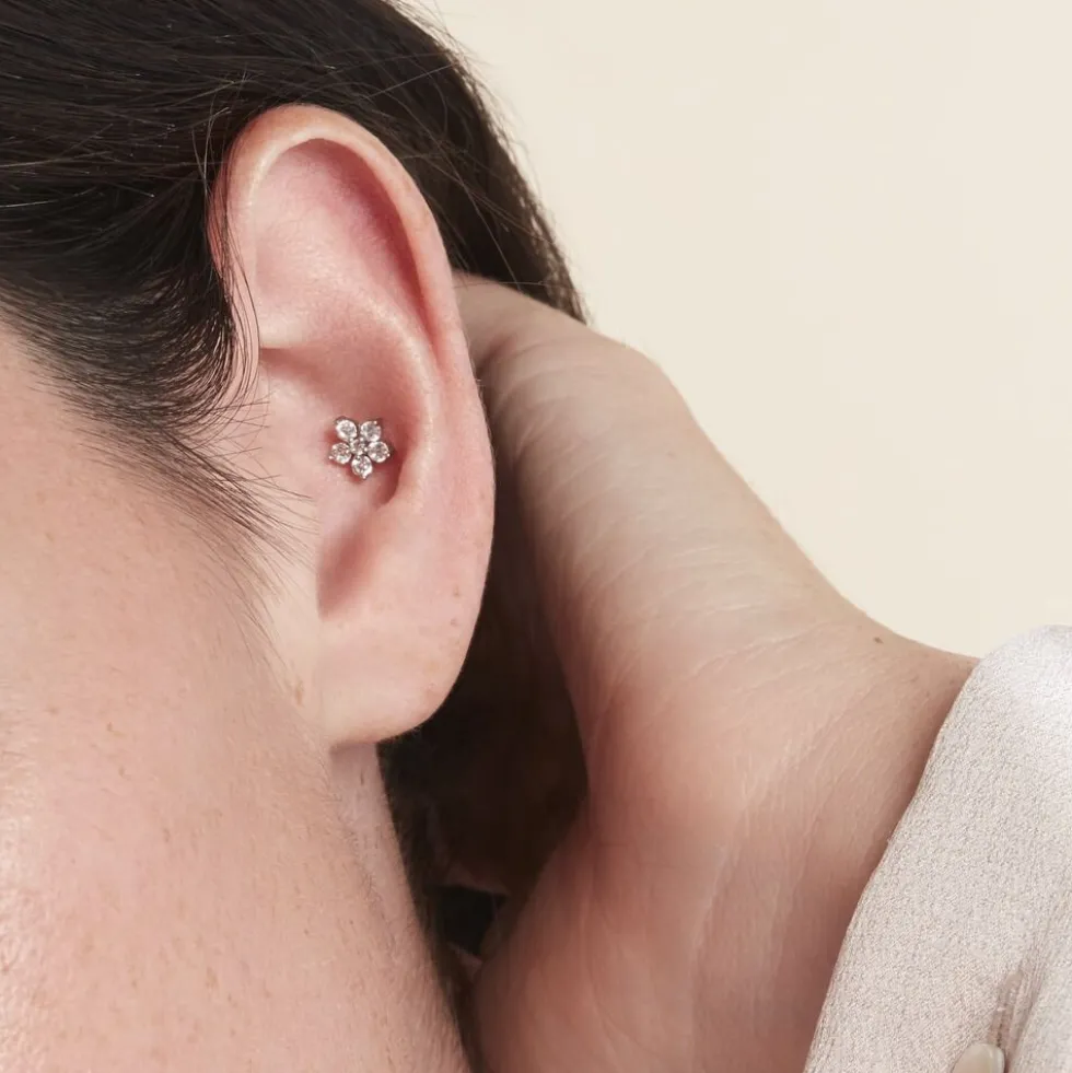 Piercing D'oreille Unitaire Argent Percy Oxyde De Zirconium