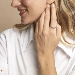 Solitaire Accompagne Argent Rainbow Oxyde De Zirconium