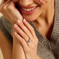 Solitaire Or Blanc Oxyde De Zirconium