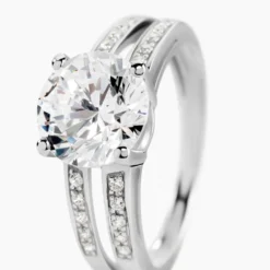 Solitaire Or Blanc Oxyde De Zirconium